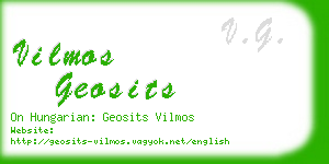 vilmos geosits business card